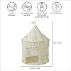 3 Sprouts Kids Recycled Fabric Play Tent - Gingham Beige - 4 of 4