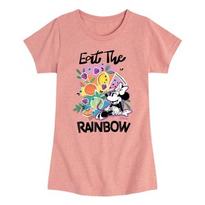Girls' - Disney - Eat The Rainbow Fitted Short Sleeve Graphic T-Shirt - 1 of 4