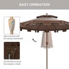 CAVINAS Beach Umbrellas 9 FT Patio Table Umbrella Double Top Patio Sun Shade Pool Umbrellas Outdoor for Patio (Base Sold Separately), Brown - 4 of 4