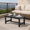VINGLI Outdoor Coffee Table, HDPE Patio Coffee Table for Outside, All-Weather Rectangle Coffee Table for Deck, Balcony, Porch, Indoor & Outdoor Use - 2 of 4