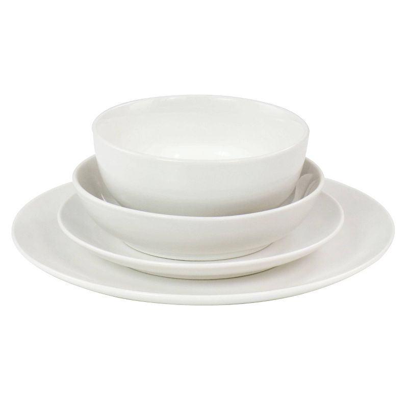 16pc Camellia Porcelain Double Bowl Dinnerware Set - Elama, 3 of 9