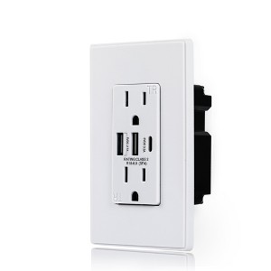 COBY USB Charger Wall Outlet 4.5" x 2.75", White,  Pack of 2 - 1 of 3
