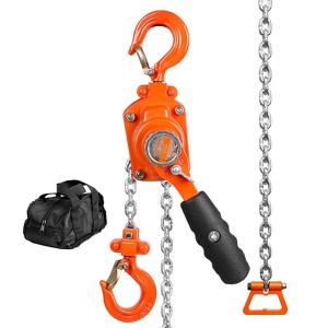 VEVOR Manual Lever Chain Hoist, 1/4 Ton 550 lbs Capacity 10 FT Come Along, G80 Galvanized Carbon Steel with Weston Double-Pawl Brake - 1 of 4