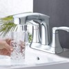 Gulches Bathroom Faucet with Pull Out Sprayer, 2 Handle 4 Inch Faucet Utility Sink Faucet, Chrome - 3 of 4