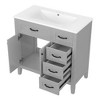 36" Bathroom Vanity with Sink Combo, White Bathroom Cabinet with Drawers, Solid Frame and MDF Board - 3 of 4