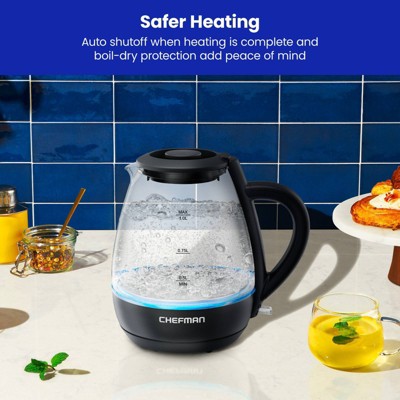Chefman 1L Rapid-Boil Kettle with Automatic Shutoff - Black