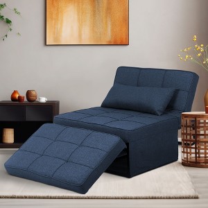 Ainfox Multi-Function Folding Ottoman Couch Bed with Adjustable Backrest Modern Convertible Chair for Living Room Apartment Office - 1 of 4