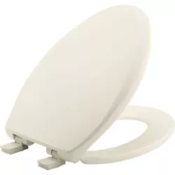 Affinity Soft Close Elongated Plastic Toilet Seat with Easy Cleaning and Never Loosens Off White - Mayfair by Bemis