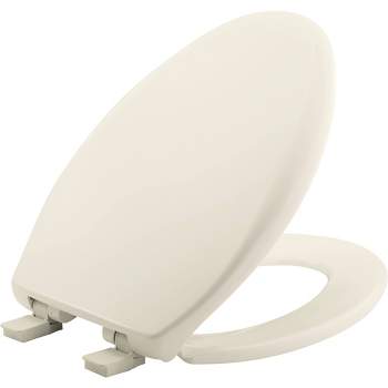 Affinity Soft Close Elongated Plastic Toilet Seat with Easy Cleaning and Never Loosens Biscuit - Mayfair by Bemis