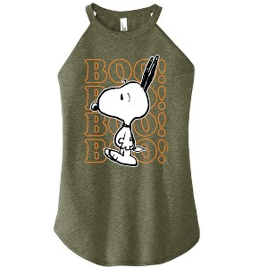 Women's - Peanuts - Boo Snoopy Scared Graphic High Neck Tank - 1 of 4