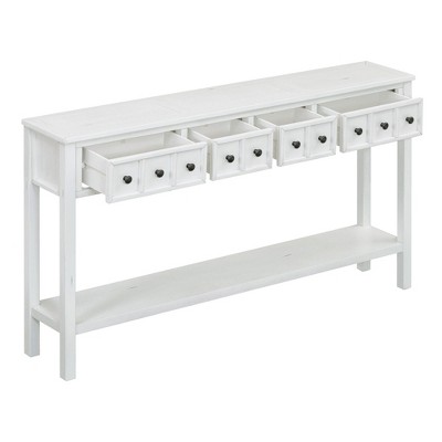 NicBex 60"Console Table with 4 Drawers Narrow Long Entryway Table with Open Shelf for Hallway,Living Room