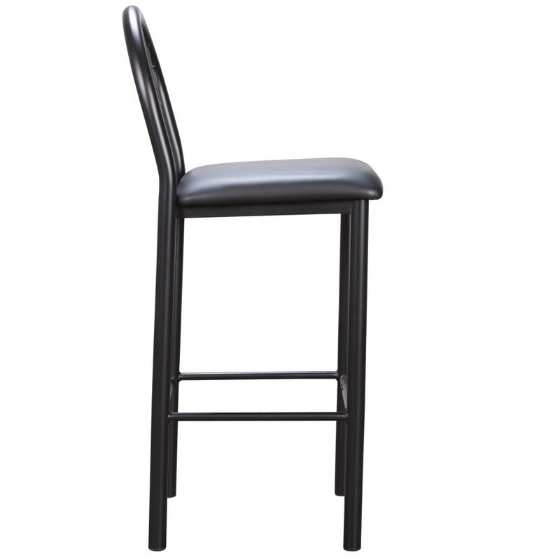 Set of 2 Thayer Faux Leather Padded Seat Barstool Black - Linon, 5 of 14