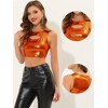 INSPIRE CHIC Women's Metallic Sleeveless Cut Out Party Holographic Crop Tank Tops - 2 of 4