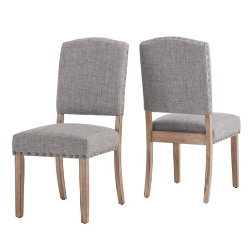 Grey fabric chairs discount with oak legs