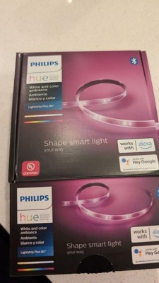 Philips Hue Lightstrip Starter Kit + Extension (1 Hue Hub, 9ft lightstrip,  Power Plug), Sync with Music, Compatible with Alexa, Apple HomeKit, Google