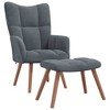 vidaXL Relaxing Chair with a Stool Dark Gray Velvet - 2 of 4