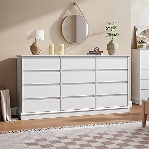 12 Drawer Dressers,Chest of Drawers with Deep Drawers,Large Double Dresser for Closet with Wide Top,Tall Wooden Dresser for Living Room, Bedroom - 1 of 4