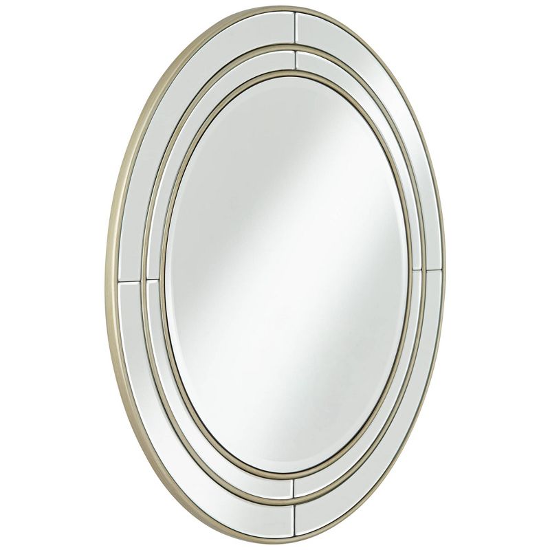Noble Park San Simeon Round Vanity Decorative Wall Mirror Modern Beveled Glass Matte Champagne Frame 31 3/4" Wide for Bathroom Bedroom House Entryway, 5 of 8