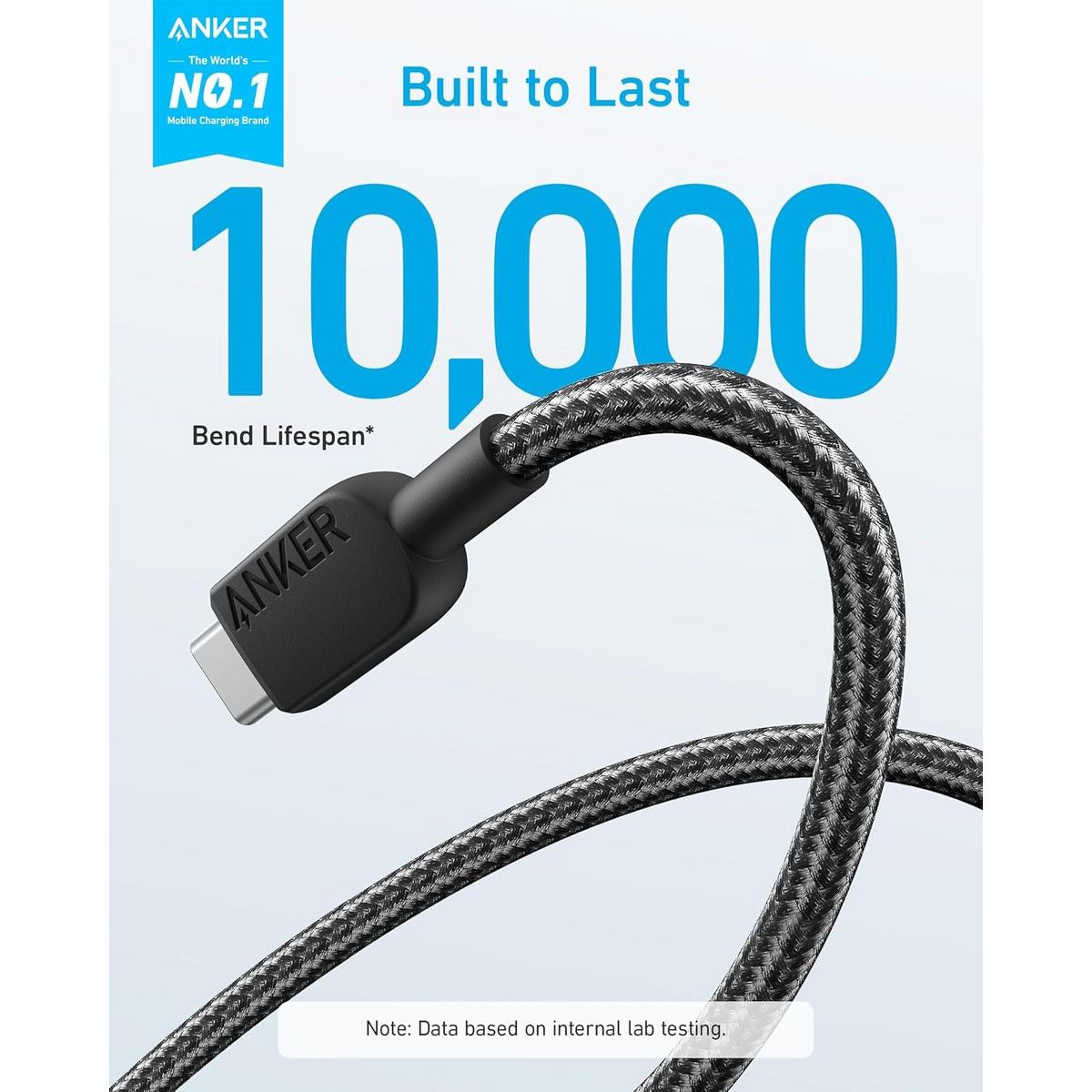 Anker USB A to USB C Cable, Charger Cord (2-Pack, 6 ft, Black) | For iPhone 17 Series, Samsung Galaxy Note10 / S10+ / S10, LG V30, and More - thumbnail 2
