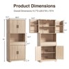 70.1" Tall Fluted Pantry Cabinet, Kitchen Storage Cupboard with Countertop for Microwave, Natural Wood - 2 of 4