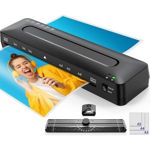 Crenova 13 Inch A3 Laminator Machine, Black, Hot and Cold Settings,with Laminating Sheets Pouches,Paper Trimmer, for Home Office School - 1 of 4