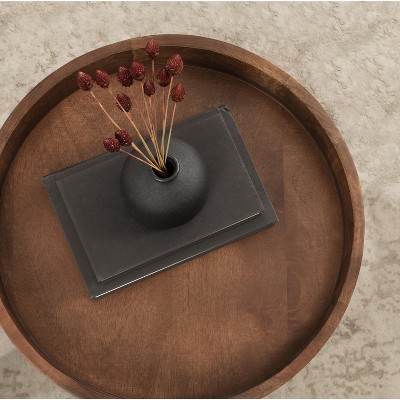 Avery Round Walnut Brown Mango Wood Side Table