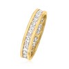 Ross-Simons 1.80 ct. t.w. CZ Eternity Band in 18kt Yellow Gold Over Sterling Silver - 3 of 4