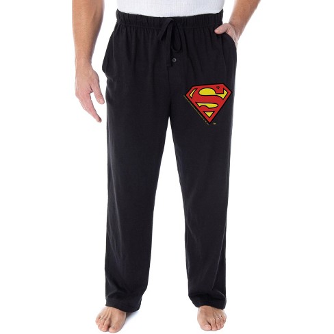 DC Comics Men's Vintage Superman Character and Logo Adult Superhero Loungewear Pajama Pants 