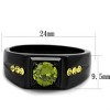 Slickblue Men's Black Ring, Olivine CZ Stone, Yellow Accents, IP Plated Stainless Steel, Polished Finish, Size 8-13 - 2 of 4