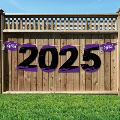 Big Dot of Happiness Purple Grad - Best is Yet to Come - Large Purple Graduation Party Decorations - 2025 - Outdoor Letter Banner