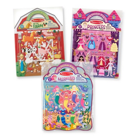 Melissa & Doug Puffy Sticker Bundle - Farm Princess & Mermaid - image 1 of 4