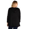 24seven Comfort Apparel Open Front Lightweight Hooded Plus Size Cardigan - 3 of 4