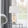 Cal Lighting Carpiano glass table lamp with hardback taper drum shade - 3 of 4