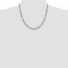Black Bow Jewelry Men's 5.25mm Sterling Silver, Solid Figaro Chain Necklace - 2 of 4