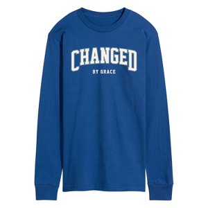 Men's - Instant Message - Changed By Grace Collegiate Long Sleeve Graphic T-Shirt - 1 of 4
