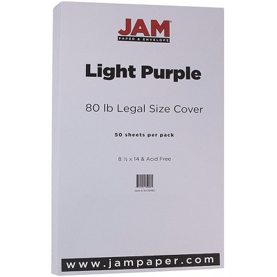 JAM Paper Legal Matte 80lb Colored Cardstock 8.5 x 14 Coverstock Light Purple 16729382