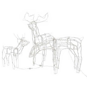 vidaXL Christmas Reindeers 3 Pcs Christmas Lighting Display with 229 LEDs - Cold White - 1 of 4