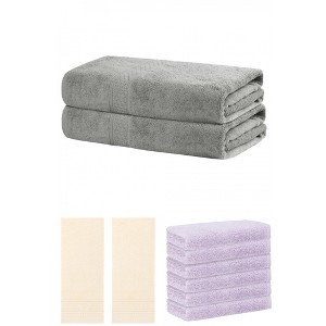 REGALWOVEN Striped Soft Absorbent Bathroom Cotton Towel Set 3 Pcs - 1 of 4