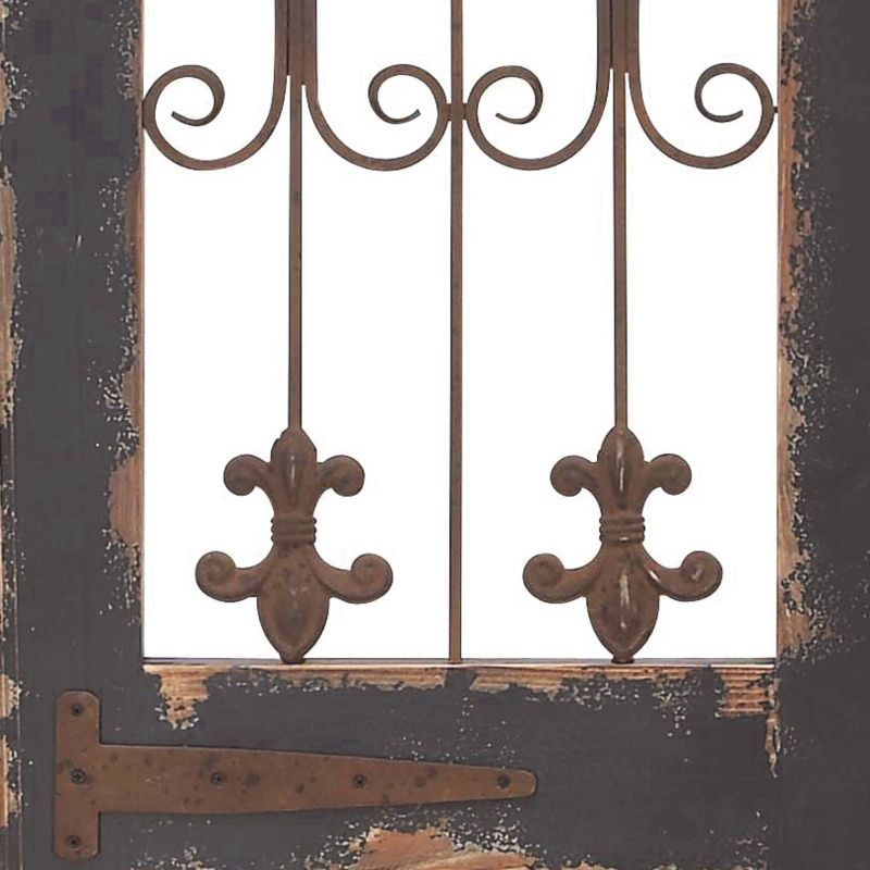 Traditional Metal Scroll Distressed Door Inspired Ornamental Wall Decor with Metal Wire Details Brown - Olivia &#38; May, 5 of 21