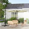 TiramisuBest 9ft Ruffled Patio Umbrella with Push Button Tilt, Crank, Tassles & 8 Ribs for Garden, Deck - Dark Gray - 3 of 4