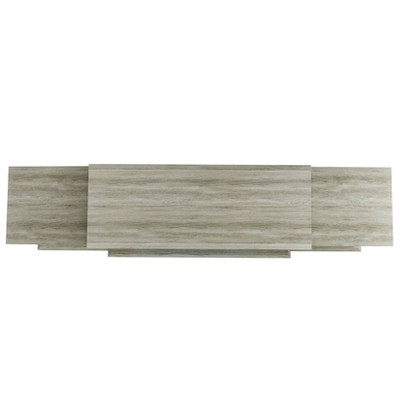 Gray Farmhouse TV Stand with Electric Fireplace and Cabinets