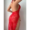 Clotth Women's Sheer Lace Teddy Lingerie - Ultra-thin Color-mixed Uniform Style See-through Lace Bodysuit with Underwear - 2 of 4