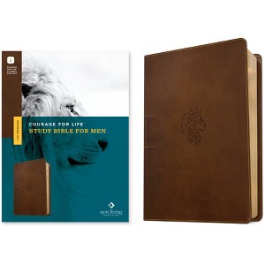 NLT Courage for Life Study Bible for Men, Filament Enabled (Leatherlike, Rustic Brown Lion) - by  Ann White & Robbie Goss (Leather Bound) - 1 of 1