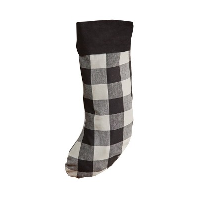 Park Designs Black and Cream Buffalo Check Stocking Set of 2