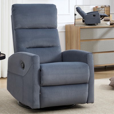 Ridstar Manual Recliner Chair with Rocker and Swivel For Living Room-Grey