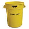 Rubbermaid Commercial Vented Round Brute Container, "Soiled Linen" Imprint, 32 gal, Plastic, Yellow - 2 of 2