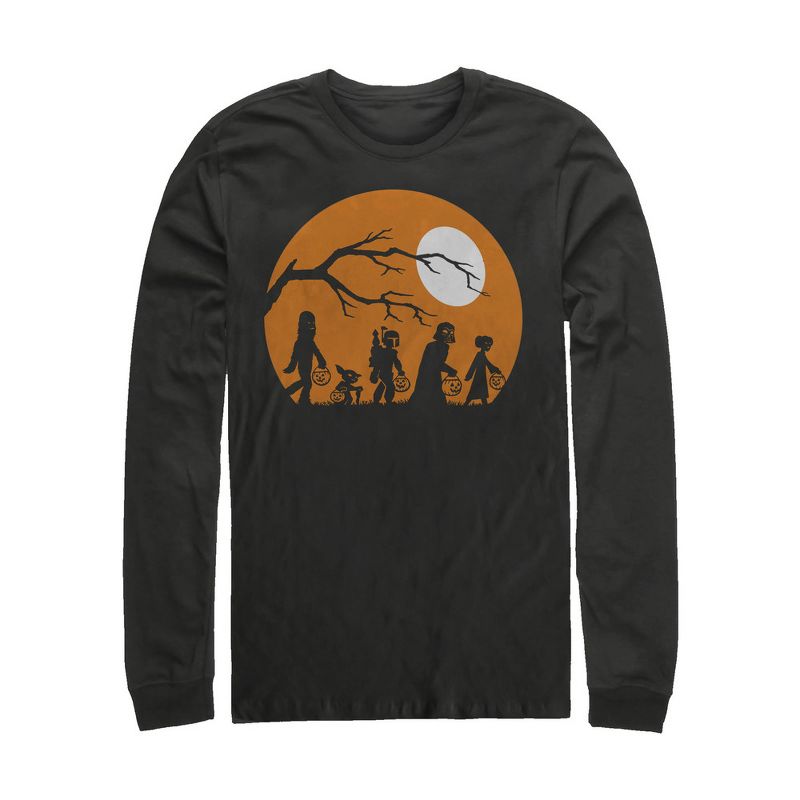 Men's Star Wars Halloween Characters Trick or Treat Long Sleeve Shirt, 1 of 5