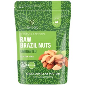 Herbaila Raw Brazil Nuts, 2 lb (32 oz) – Unsalted, Shelled, Whole, All Natural, Non-GMO, Vegan - 1 of 4