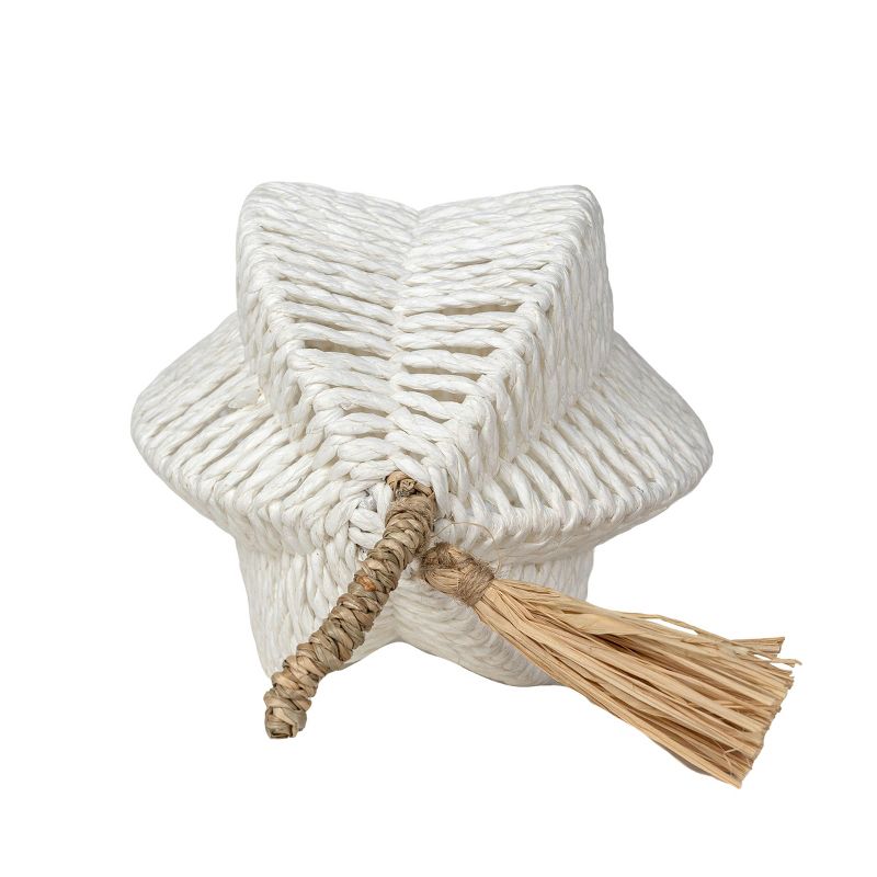 Decorative White Woven Rope Pumpkin on Metal Frame by Foreside Home & Garden, 5 of 7