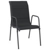 vidaXL Patio Dining Set - 3 Piece Outdoor Furniture with Black Steel Frame, Textilene Comfort Seating, and Glass Table - 3 of 4